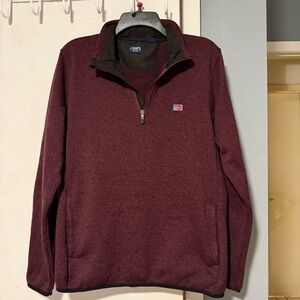 Chaps Men's Maroon Zip-Up Sweater